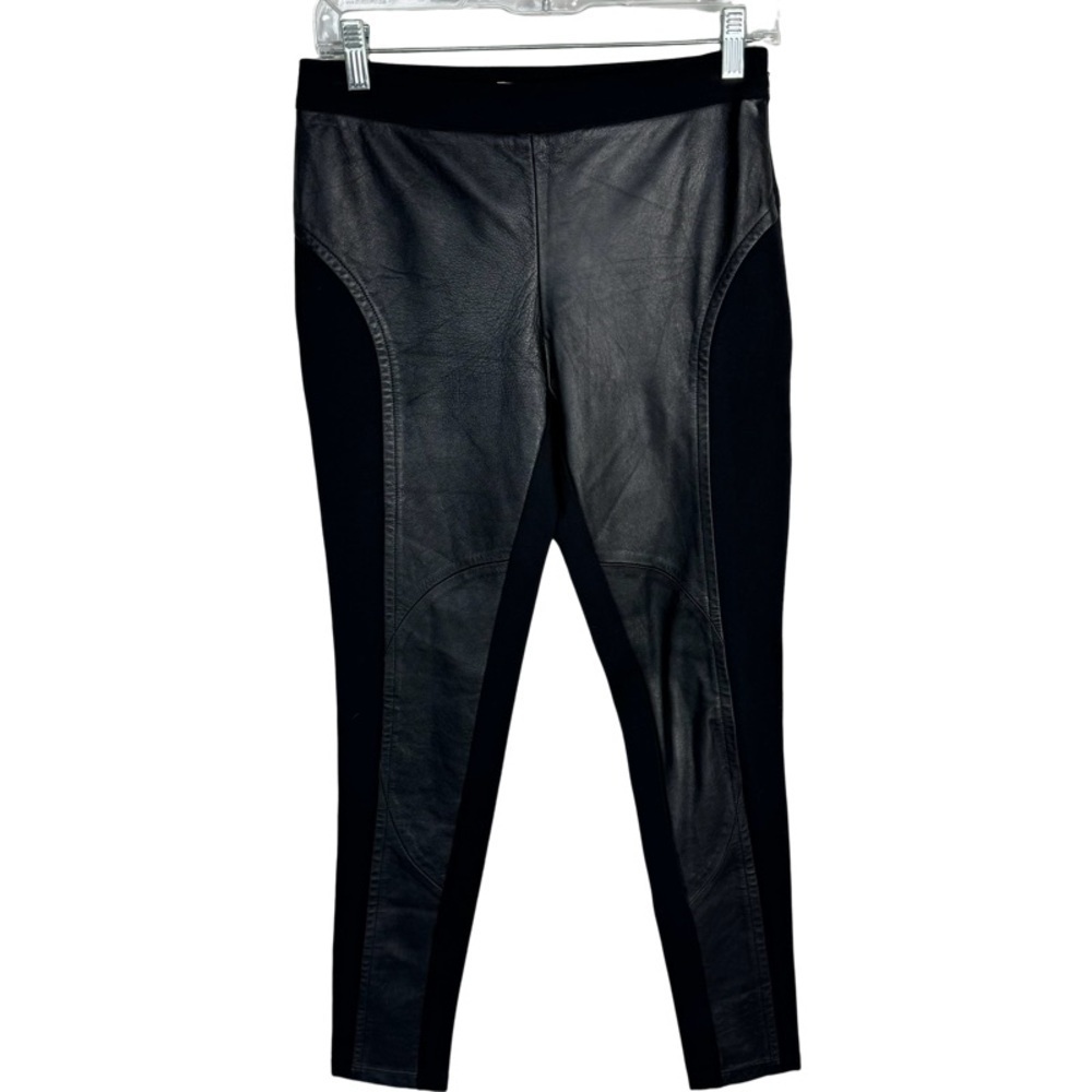 ✅ NWT Ted Baker contrast leather panel jodphur legging pants black size 1 (US 4)